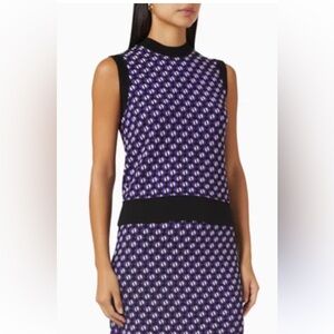 Marella Purple Cheque Jacquard Sweater Vest